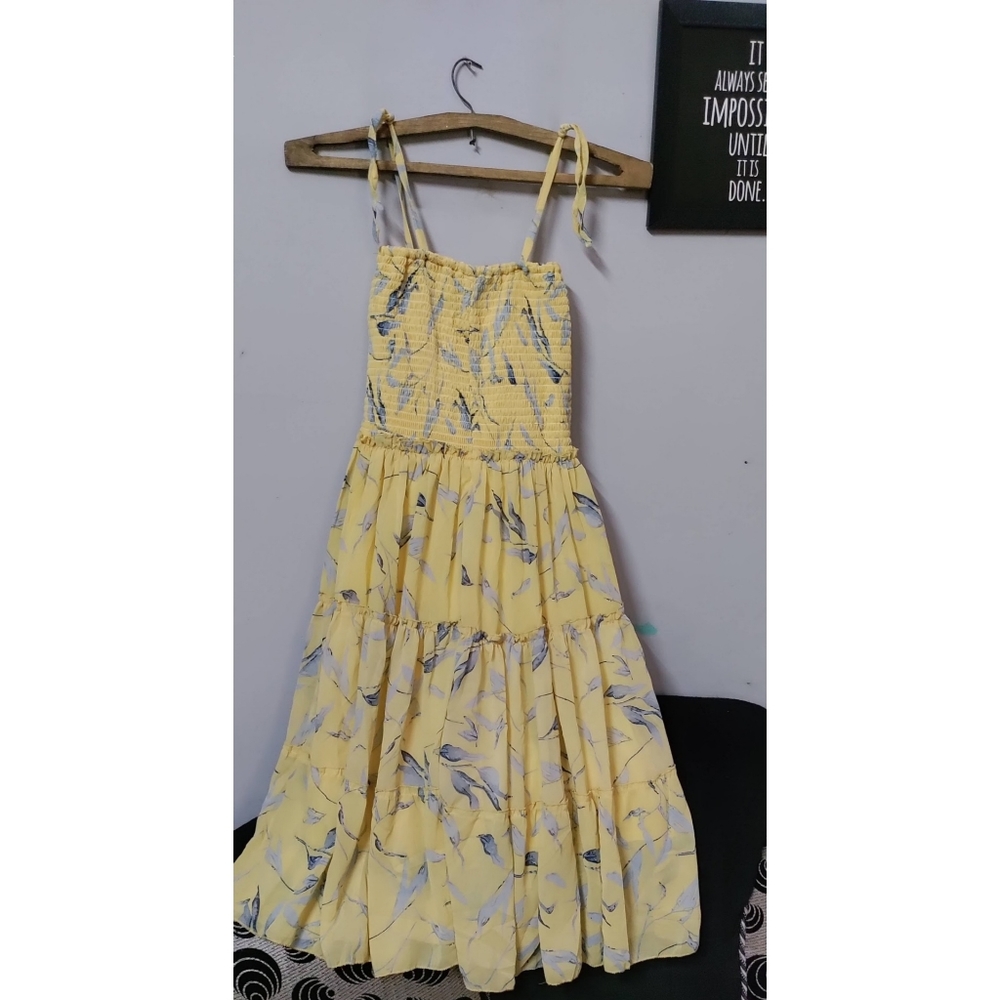 Yellow floral Midi with matching shrug - Picture 1 of 8